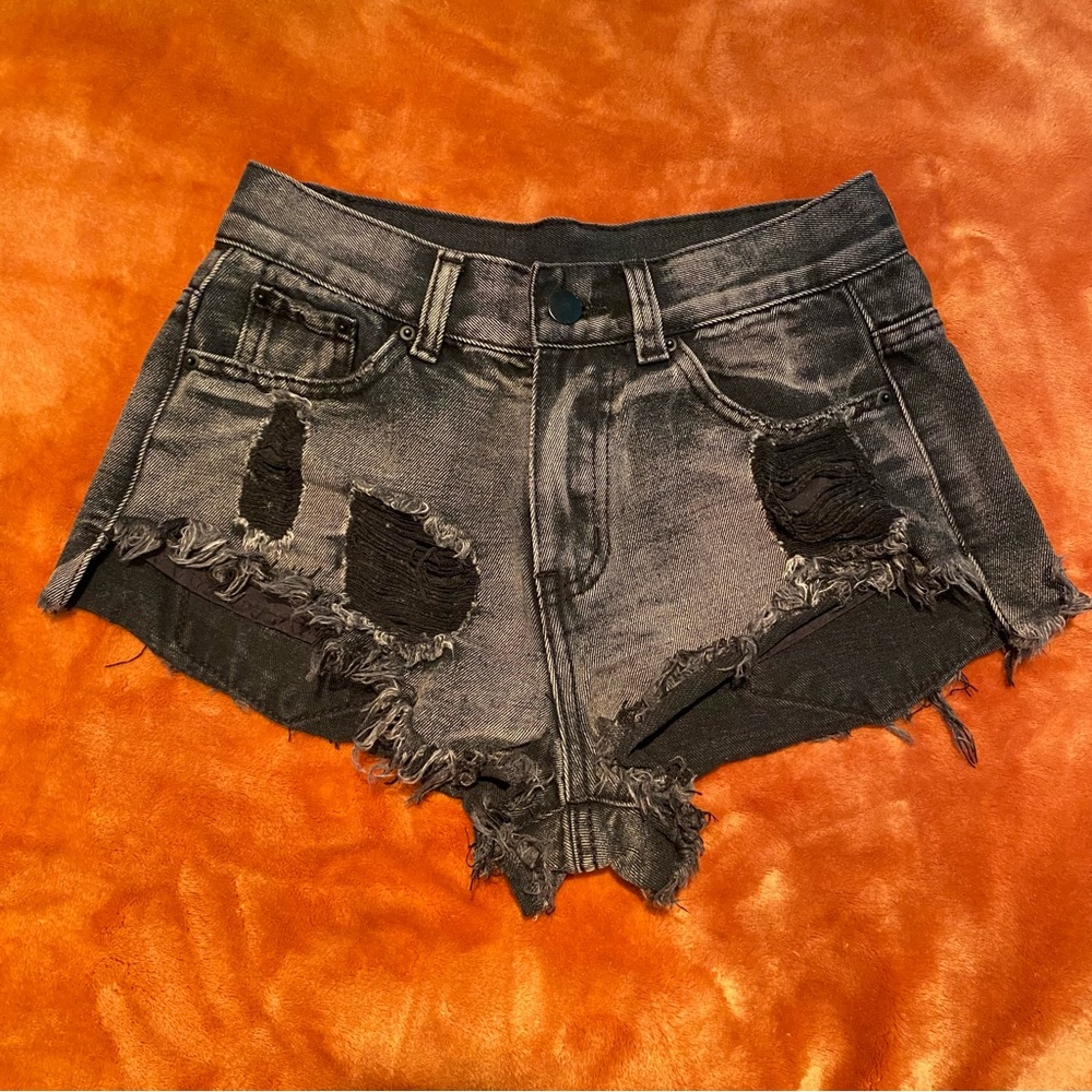 Cheeky Jean Shorts Grey/Black
